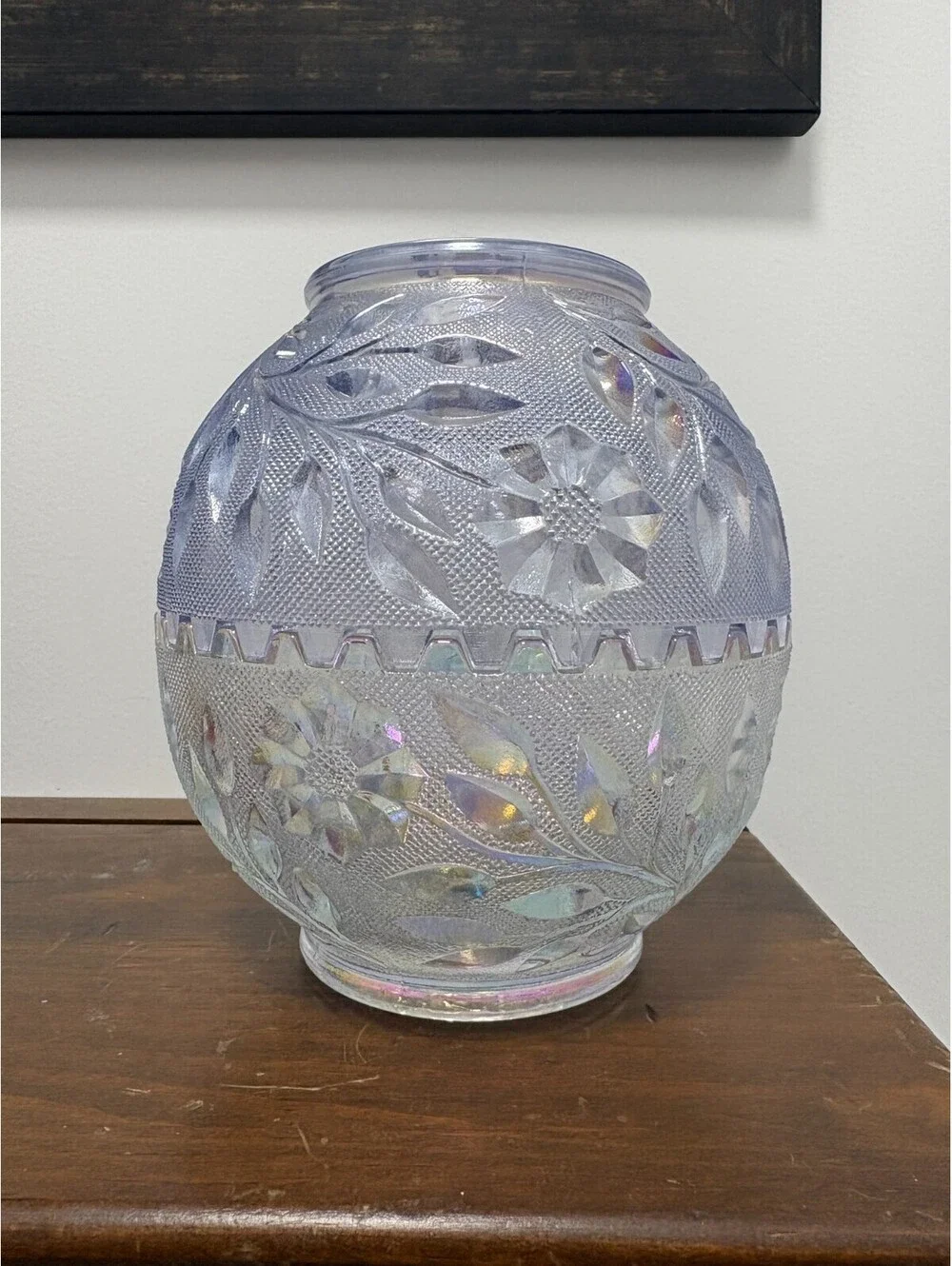 Mismatch Westmoreland Fairy Lamp Purple Carnival Top, Clear Carnival Bottom READ